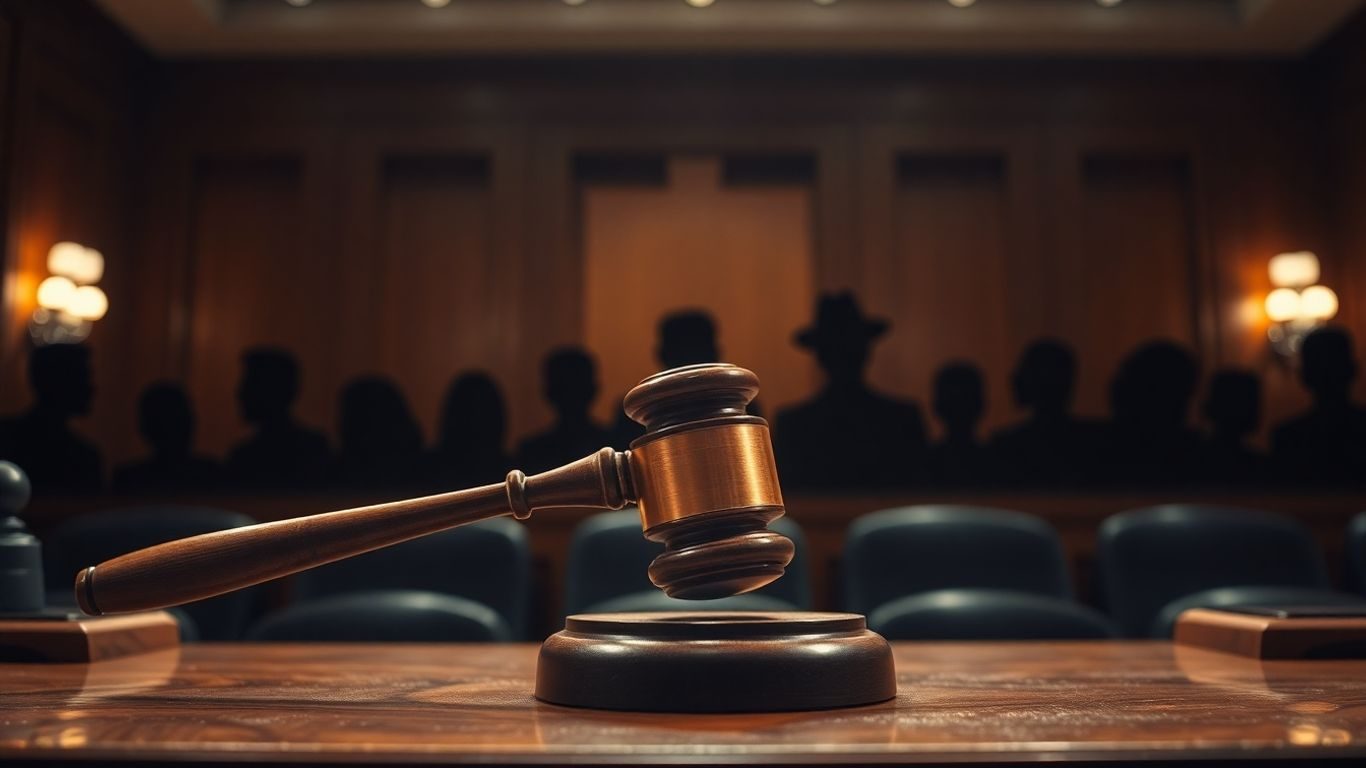 Vedete în sala de judecată, ciocanul judecătorului.